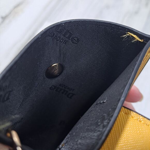 Dune London Yellow Snap Button Keychain Card Coin Money Wallet NWOT Travel Mini - Picture 5 of 7